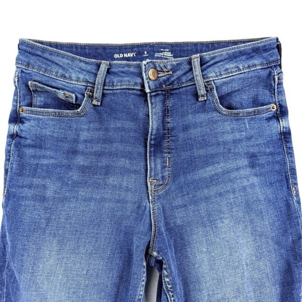 Womens Old Navy Rockstar Super Skinny Jeans Mid Rise Distressed Denim Sz 8 - Picture 3 of 8